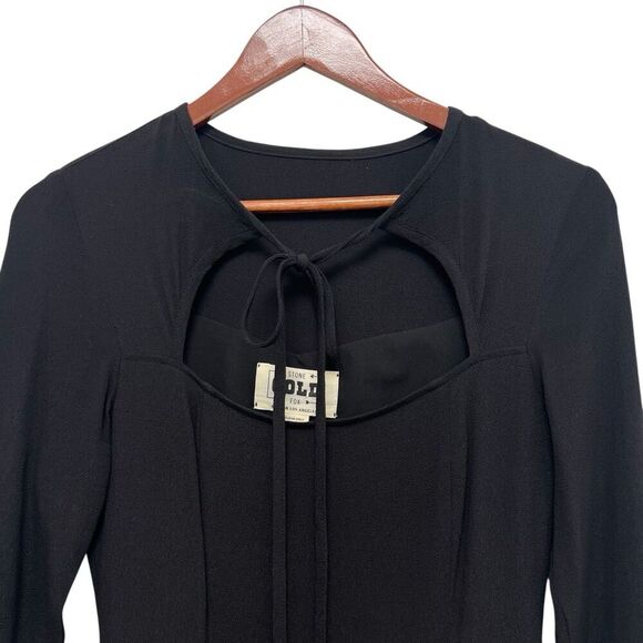 Stone Cold Fox Derek Dress Long Sleeve Mini Crepe Date Night Black Womens Size S - Picture 4 of 8
